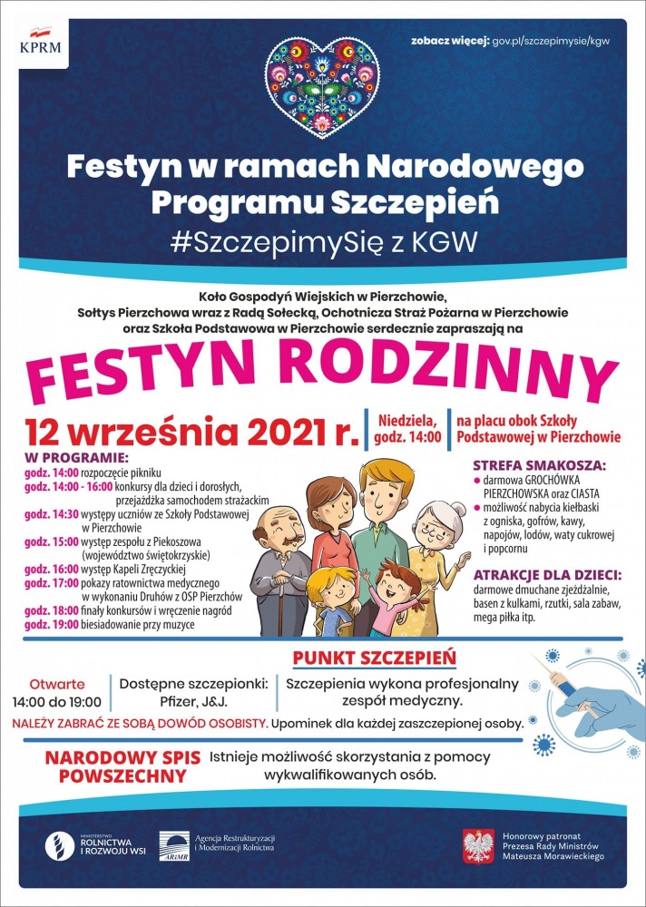 Festyn Rodzinny w ramach Narodowego Programu Szczepień „Szczepimy Się z KGW” w Pierzchowie