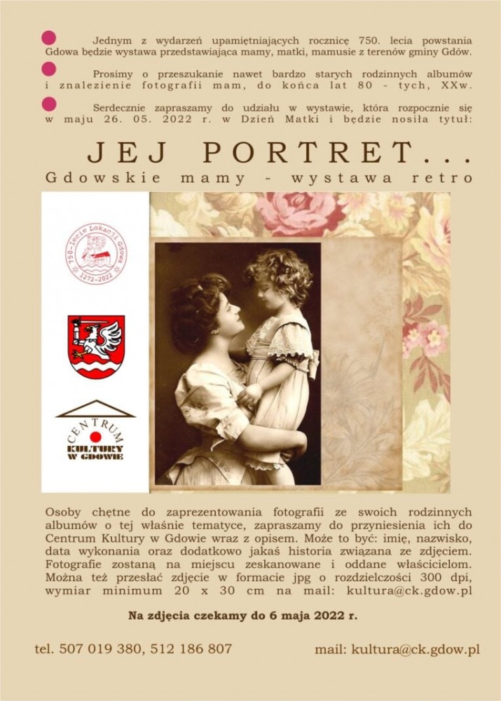 „JEJ PORTRET – Gdowskie mamy – wystawa retro”