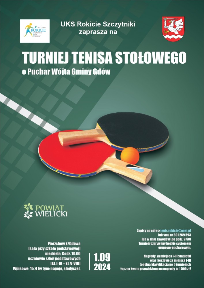 Turniej tenisa stołowego o Puchar Wójta Gminy Gdów