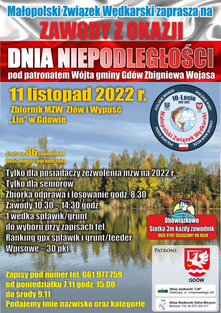 Zawody wędkarskie z okazji Święta Niepodległości