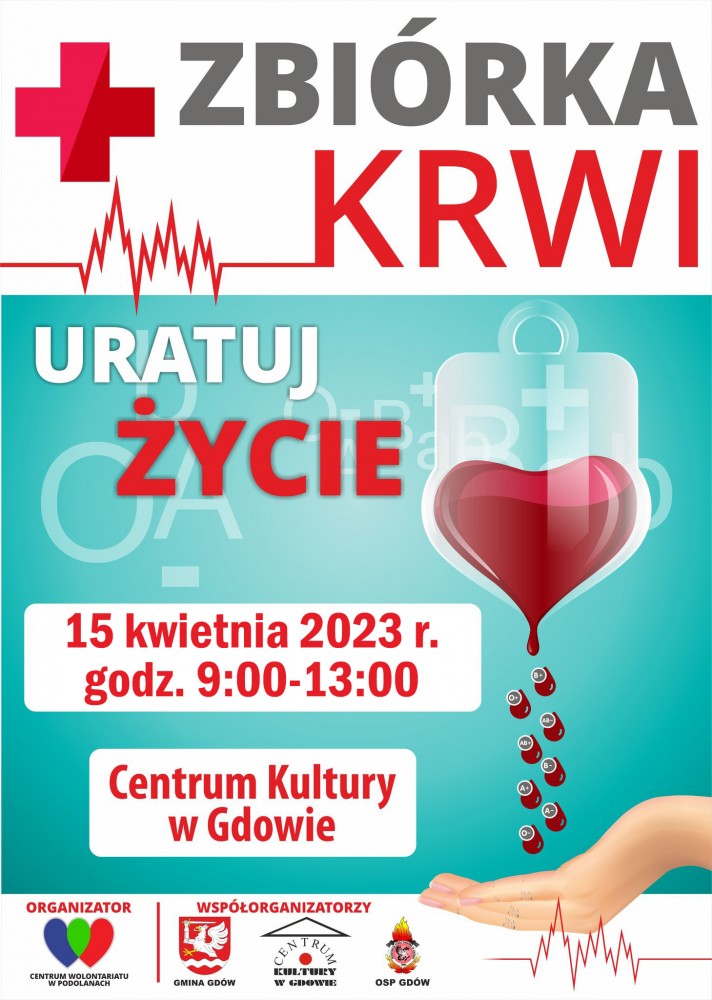 15 kwietnia br. zapraszamy na zbiórkę krwi